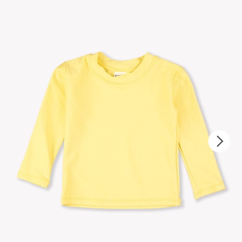 NIB RuggedButts Long Sleeve Rash Guard, Yellow (“Banana”), 2T